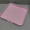 Square Pink Decorative Serving Tray with Handles, Versatile Ottoman Tray for Coffee Table, Entertaining, Outdoor Patio, Living Room, 13”*13”*1.6”