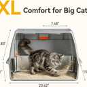 XL Enclosed Stainless Steel Litter Box with Lid, Light Gray