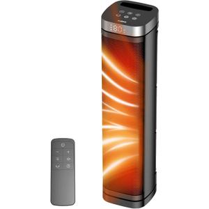 Portable Space Heater, 1500W Ceramic Heating Fan with Thermostat, Remote Control, 3 Heating Modes, 70 Oscillation, Ideal for Office, Home, and Bedroom Use