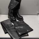 VOMIRA Slouchy Boots for Women Fold Over Boots (9.5, Black Pu)