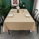 LIBERECOO Vinyl Tablecloth with Flannel Backing, Champagne, Waterproof, Stain-Resistant, Easy-Clean Table Cover for Dining, Kitchen, and Outdoor Use, 60" x 120" Rectangle