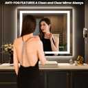 LOAAO 30"x38" LED Bathroom Mirror with Lights, Anti-Fog, Dimmable, Backlit + Front Lit, Lighted Bathroom Vanity Mirror for Wall, Memory Function