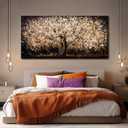 Plant Pictures Wall Art Flower Tree Painting Large Artwork Gold Hanging Decor 29"x58" Wall Decorations for Living Room Kitchen Art Posters