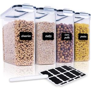 FOOYOO Cereal Containers Storage Set - 4 Piece Airtight Large Food Storage Containers(135.2oz), BPA Free Dispenser Plastic Cereal Storage Containers