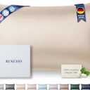 RENESSY Premium Silk Pillowcase 100% Organic Mulberry Silk, 22 Momme, Grade 6A - Oeko-Tex Certified in Germany - Luxury for Hair & Skin, 2 Pcs (Standard Size 20x26 Inches, Champagne)