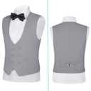 Boys Formal Suit Vest Double Breasted Solid Wedding Vest for Boys (7, Light Grey)