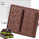 Deep Chocolate Bar Mold Silicone 1 Inch Dubai Pistachio Chocolate Bar Thick Mold for Stuffed Bar, Large Candy Bar Mould for Filling, Brown