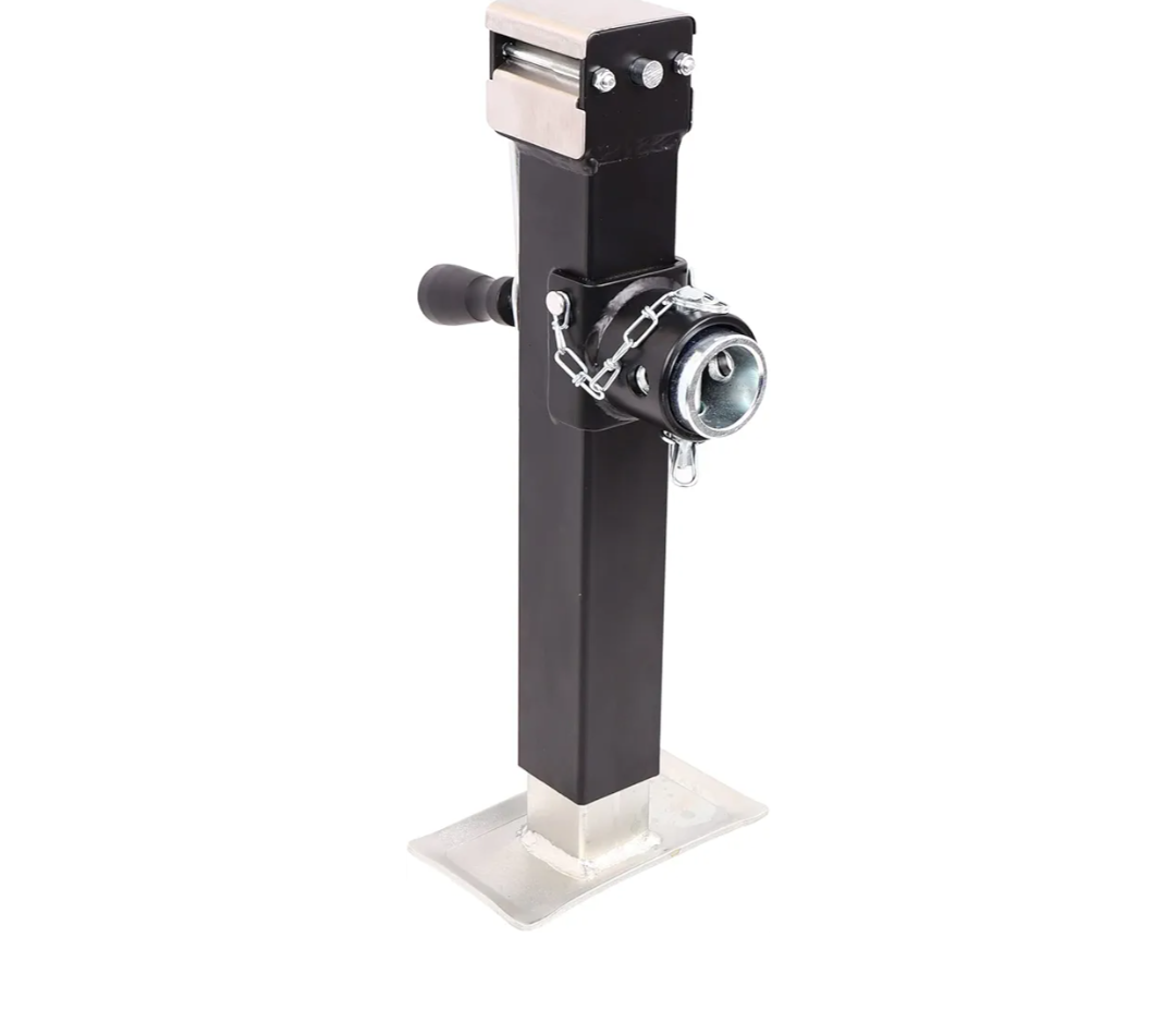 NBJINGYI Heavy Duty 5000LB Trailer Jack - 10" Lift, Pipe Mount Swivel Jack with Lock Pin, Square Tube Mount, Side Wind Handle & Foot Plate, Black Coating.