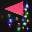 LED Bike Safety Flag Reflective 5.5 ft Lighted Bicycle Safety Flag with Heavy Duty LED Fiberglass Pole Tear-Resistant Waterproof PInk Pennant for Bike