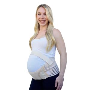 Maternity Belt, Adjustable Belly Band Pregnancy Support for Abdomen, Back, Hips, and Pelvis, Provides Comfort and Relief Throughout Pregnancy, Pregnancy Must Haves, Beige, Small