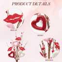DN DECONATION Valentine's Day Gifts Valentines Day Decorations 6Pcs Pink Red Heart Shaped Berry Picks, Artificial Flowers Floral Arrangement Stems for Valentines Day Wedding Gifts Home Decor