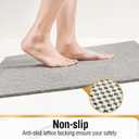 HITSLAM Non Slip Bathtub Mat 40 x 16 Inch, Extra Long Bath Mat for Tub, Soft PVC Loofah Shower Floor Mat with Drain, Quick Drying Bathroom Tub Mat for Wet Area, Without Suction Cup, Grey