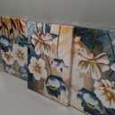 SERIMINO 3 Piece Lotus Flower Canvas Wall Art for Living Room, Blue Floral Picture Wall Decor for Dining Room Bedroom, Art Print Painting for Home Decorations 12"X16" (White and Indigo Blue Lotus)