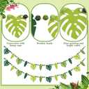 Chunful 2 Pcs Tropical Monstera Garland 6.56 ft Wood Palm Leaf Beads Banner Summer Hanging Garland for Hawaiian Luau Jungle Party Wall Fireplace Shelf Mantle Display Farmhouse Decor Home Supplies