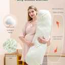 Oternal Pregnancy Pillow for Pregnant Women, Soft Pregnancy Body Pillow, Support for Back, Belly, HIPS, Legs, Maternity Pillow with Detachable and Adjustable Pillow Cover