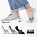 3 x COOLMATE GLOBAL 6 Pack No Show Men Socks, Low Cut Ankle Sock Moisture Wicking (Black, S)