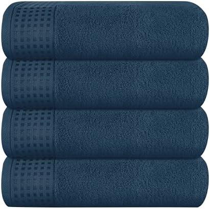 GLAMBURG Ultra Soft 2Pack Oversized Bath Towel Set 27x54 inches, 100% Cotton Bath Towels, Highly Absorbant Compact Quickdry & Lightweight Towel, Ideal for Gym Travel Camp Pool - Mineral Blue