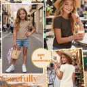 Oakgarden 4 Pack Girls Short Sleeve Tees | 5-14Y, Kids, Big Girls, Teen, Short Sleeve, Crew Neck, Bow Puff Sleeve, Summer Top, Soft, Casual Basic Tees, School Wear