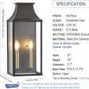 18"Medium Classic Outdoor Wall Lantern Light For House Exterior,Handcrafted Old Rust Metal Cage Mounted Pocket Wall Sconce W/Clear Tempered Glass,Waterproof for Porch, Patio, Garage&Front Door E12