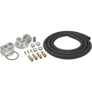 Derale Remote Oil Filter, Single Filter, 3/4-16 in Thread Adapter, 10 ft Hose, 3/4-16 in Thread Housing, Fittings/Hardware, Universal, Kit