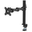 Amazon Basics Single Computer Monitor Stand with Cable Management, Height Adjustable VESA Desk Arm Mount, Fully Adjustable Tilt and Rotation, Steel, Black, Fits 13-30" Screens