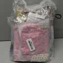 100 Days of School Old Lady Costume Set with Granny Dress Cardigan Old Lady Wig Glasses Grandma Dress Up Outfits 13Pcs (M (5-7yr), Pink)