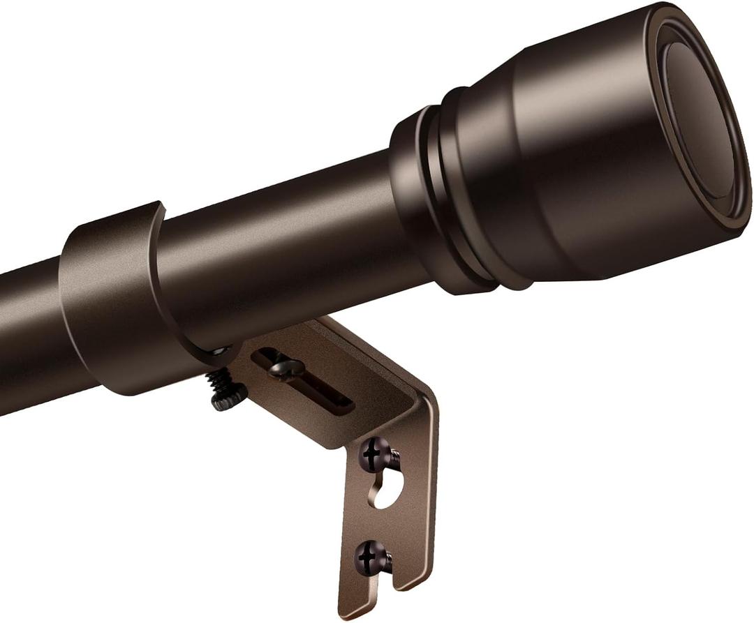 1 Diameter Brown Curtain Rod Itself Is 30 To 90 Inch. 1 Pack Fits 30-84 Inch Windows With Heavy Duty Adjustable Brown Curtain Rods Splicing Metal Extra Long Curtain Rod (Antique Bronze)