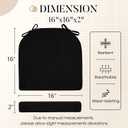 Basic Beyond Chair Cushions for Dining Chairs 4 Pack, Kitchen Chair Cushions with Ties and Non Slip Backing, 16 x 16 inches Chair Pads for Dining Chairs (Black)