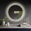 LED Bathroom Mirror 20 Inch Round Bathroom Mirror with Lights, Circle LED Mirror, Wall Mounted Lighted Bathroom with 3 Colors Brightness, Anti-Fog, Dimmable, Shatter-Proof