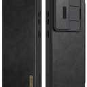 Nillkin for Samsung Galaxy S25 Ultra Wallet Case with Camera Cover, [Lens Protection] Premium Leather Slim Protective Shockproof Hard Cover Flip Phone Case for Galaxy S25 Ultra 6.9'' Black