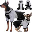 Kuoser Thick Dog Coat,Windproof Dog Jacket for Large Dogs, Warm Doggie Winter Coat Reflective Pet Cold Weather Coats with Zipper, Black XL (XL (PRIORITIZE BACK LENGTH: 20.5''))