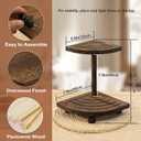 Tikea Decorative Wood Riser for Display, 2-Tier Rustic Corner Shelf for Kitchen Bathroom Counter Decor, Farmhouse Riser for Soap Dispenser and Plant (Brown)