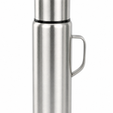 GIOGD silver water bottle, Diameter: 3.5", height: 9.25"