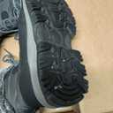 ANGRYRAM Winter Steel Toe Boots for Women Warm Insulated Non Slip Snow Boots Comfortable Work Shoes Mid Calf Faux Fur Furry Snow Shoes for Industry Construction Outdoor Winter (7.5, Grey)