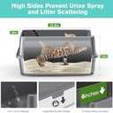 2PACK Stainless Steel Cat Litter Box with High Sides Lid, Extra Large XL Litter Box for Big Cats, Metal Kitty Litter Boxes with Anti-Leakage Enclosure,Non-Stick,Odorless,Scoop Included (2PK-Dark Grey)
