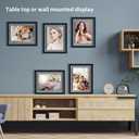 Trwcrt 5x7 Floating Picture Frames Set of 4, Double Glass Photo Frame Display up to 7 x 9 Photos for Desktop or Wall Hanging, Black