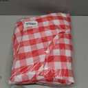 Classic Gingham Plaid Tablecloth Fabric - Rectangular 58x102 Inch Water Resistant Checked Table Cloth for Indoor/Outdoor Use - Table Cover for Kitchen, Picnics, Gardens, and Parties (Red White)