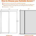 Magnetic Screen Door Fits Door Size 56" x 80", Screen Size 58" x 81", Reversible Left Right Quarter Opening,Top Middle Anti-Tearing Mesh Net Curtain with Magnet,Black