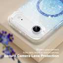 Choiche Magnetic for iPhone 17 Air Case Women Phone Case, Compatible with Mag-Safe, Cute Bling Sparkly, Military Grade Protection, with Diamond Camera Lens Covers, 6.5-inch, Glitter Clear/Blue