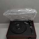 Vinyl Record Player Turntable with Built-in Bluetooth Receiver & 2 Stereo Speakers, 3 Speed 3 Size Portable Retro Record Player for Entertainment and Home Decoration (Brown)