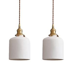 Aeyee Ceramic Pendant Light Fixture Set of 2, Dome Hanging Light, Adjustable Pendant Lighting for Kitchen Island Bedroom