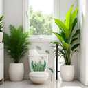 2 x 1 PC Green Plant Leaves Flowers Toilet Stickers Self-Adhesive Toilet Lid Stickers Bathroom Wall Sticker Cover Decor Decal DIY Removable Toilets for Cistern Bathroom WC Restroom Decor