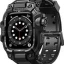 BXUXOHS Rugged Case and Band for Apple Watch 44mm Men, Compatible with Apple Watch SE 3/SE 2nd Generation/SE/Series 6/5/4, Military Grade Shockproof Bumper Cover,Tactical Band Case for iWatch 6/5/4/SE