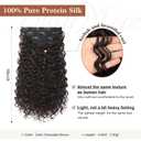 Clip in Hair Extensions, FLUFYMOOZ 4PC 100 Pure Protein Silk Hair Extensions Long Soft Natural Hairpiece 16 Inch Curly Hair Extension for Women (Dark Chocolate Brown)