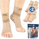 POWERLIX Plantar fasciitis socks (2 Pairs) for Neuropathy, for Women & Men, Ankle Brace Support, Toeless Compression Socks & Foot Sleeve for Arch and Heel Pain, Treatment & Everyday Use, M