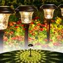 GIGALUMI 8 Pack Solar Pathway Lights, Solar Garden Lights Outdoor Warm White, Waterproof Led Path Lights for Yard, Patio, Landscape, Walkway (Brown)