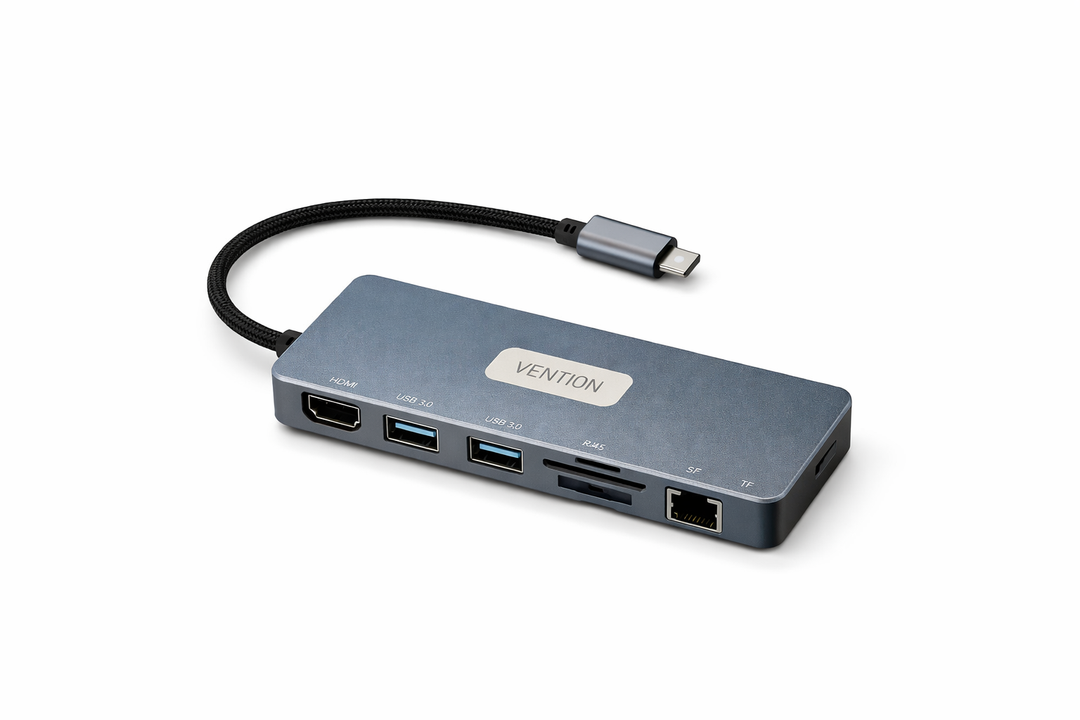 7-in-1 USB C Docking Station Dual Monitor, USB-C Hub with 2 HDMI Ports, 3 USB 3.0, 1 Type-C Data Port, 100W PD, Compatible with MacBook, Dell, HP, Lenovo, Surface