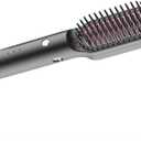 ABHI USB C Portable Hair Straightening Brush with 3 Levels Temperature, Heat Brush, Hot Comb, Hair Straightener Comb, Auto-Off, Type C - Black