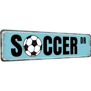 Soccer Posters For Boys Bedroom Soccer Decor Soccer Dr Tin Sign Soccer Gifts For Men Soccer Street Signs For Bedroom Soccer Wall Art Football Room Decor For Boys Bedroom Soccer Decorations 4x16 Inch