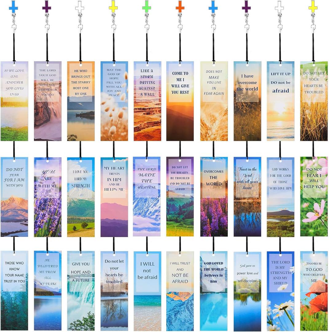 Epakh 30 Pieces Bookmarks Christian with Cross Pendants Bible Verse Scripture Religious Book Mark with Inspirational Quotes Christmas Church Gifts Sunday School Supplies for Teens Adult(Warm Pattern) Epakh 30 Pieces Bookmarks Christian with Cross Pendants Bible Verse Scripture Religious Book Mark with Inspirational Quotes Christmas Church Gifts Sunday School Supplies for Teens Adult(Warm Pattern)
